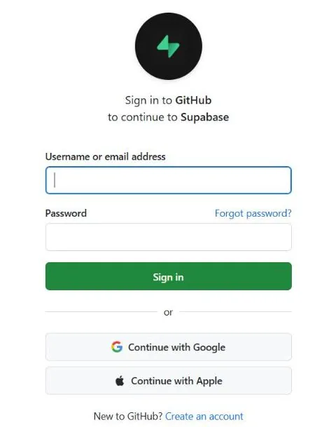 GitHub 로그인 화면